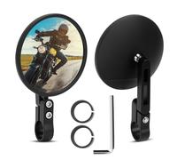 Bike Mirrors, Motorcycle Handlebar Rearview Mirrors HD Glass Convex Lens Rearview Mirror, 2PCS Safe Cycling Rear View Mirror for 22 to 24mm Dia.handlebar