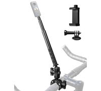 Bike Motorcycle Handlebar Camera Mount Compatible with Insta360 X5 X4 X3 X2 GoPro Series, Third-Person Extendable Selfie Stick Clamp Mount for Ride Tracking Shooting