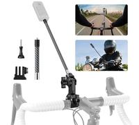 Bike Motorcycle Handlebar Mount for Insta360, DJI Osmo 360, Third-Person Bicycle Handlebar Selfie Stick Clamp Mount with 360°Rotation for Insta360 X5 X4 X3, GoPro 13 12 Perfect for Shooting Bike Video