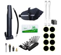 Bike Multi Tool Kit - 16 in 1 Bike Accessories, Bicycle Pump, Tire Levers, Saddle Bag, Tire Patch Kit for Mountain & Road Bikes, Cycling Gifts
