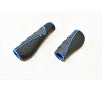 Bike-Parts PAIR 2 LENGTH 90mm + 135mm COMFORT GRIPSHIFT HANDLEBAR GRIPS BLUE/GREY/BLACK