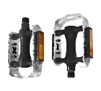 Bike Pedals,9/16" 14mm Non-Slip Aluminium Alloy Mountain Bike Pedals, Bicycle Pedal with Reflectors for Universal Mountain Bicycle Road Bikes Trekking City and Hybrid Bikes 1 Pair