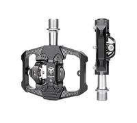Bike Pedals Bicycle Lock Pedal 2 In 1 With Free Cleat For SPD MTB Road Aluminum Anti-slip Sealed Bearing cycling(Black)