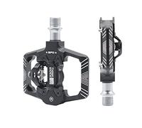 Bike Pedals Bicycle Lock Pedal 2 In 1 With Free Cleat For SPD MTB Road Aluminum Anti-slip Sealed Bearing Lock(THK Black)