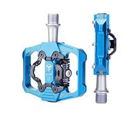 Bike Pedals Bicycle Lock Pedal 2 In 1 With Free Cleat For SPD MTB Road Aluminum Anti-slip Sealed Bearing Lock(Blue)