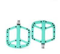 Bike Pedals Bicycle Nylon Pedals DU+Seal Bearings MTB Road Bike Flat Platform Big Tread Pedal Non-Slip Cycling Parts(NL75-Bianchi)
