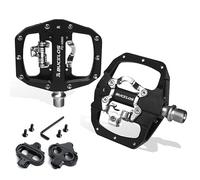Bike Pedals Mtb Pedals For Bicycle Dual Function Mountain Bike Pedal Platform Clip Flat Pedals Fit MTB Bicycle Paddle Bike Part(Black pedal-Cleat)