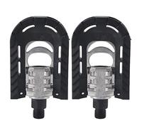 Bike Pedals Pair, Folding Bicycle Pedals, Black Aluminum Alloy and Plastic - Anti - Slip Saw Edge, Durable Design, Ideal for Mountain and Folding Bikes