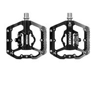 Bike Pedals Two Usages Bicycle Pedal 2 In 1 With Free Cleat MTB Road Aluminum Anti-slip Sealed Bearing Lock Accessories(FK-150 black)