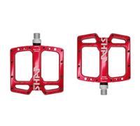 Bike Pedals Ultra-light Mountain Bike Pedal Seal Bearing Polished Hollow Non-slip Flat Feet Mtb Bicycle Pedals Riding Equipment Parts Mtb Pedals(Red)