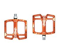 Bike Pedals Ultra-light Mountain Bike Pedal Seal Bearing Polished Hollow Non-slip Flat Feet Mtb Bicycle Pedals Riding Equipment Parts Mtb Pedals(Orange)