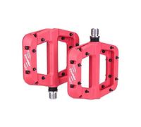 Bike Pedals Ultralight Seal Bearings Bicycle Bike Pedals Cycling Nylon Road Mtb Flat Platform Parts Accessories(Red)