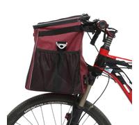 Bike Pet Bag - Convertible Bicycle Pet Carrier & Dog Backpack Carrier for Small Dogs & Cats, Waterproof Handlebar/Rear Rack Mount, Breathable Mesh, Padded Interior & Safety Leash(Red)