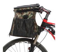 Bike Pet Bag - Convertible Bicycle Pet Carrier & Dog Backpack Carrier for Small Dogs & Cats, Waterproof Handlebar/Rear Rack Mount, Breathable Mesh, Padded Interior & Safety Leash(Green Camouflage)