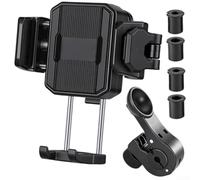Bike Phone Holder for heavy-duty Metal Clamp Shockproof Mount with One-Hand Operation for Cycling 360 Degree(Mirror tube style)