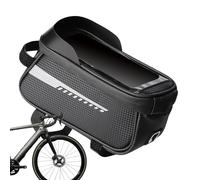 Bike Phone Mount Bag - Touch-Screen Frame Bag, Waterproof Handlebar Organizer | Large Capacity Case with Rain Cover, Top Tube Storage Pouch for Road Bikes, Outdoor Riding