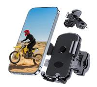 Bike Phone Mount Holder, Motorcycle Phone Mount for Scooter, Mountain, Dirt Bike, Stroller and Motorcycle, 360°Rotate Handlebar Phone Holder Compatible with iPhone & Android Smartphones from 4.7-7.2''