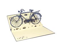 Bike Pop Up Card Bicycle Design 3D Pop Up Card Greeting Card Birthday Card Bike Gift Cyclist Gift (Blue)