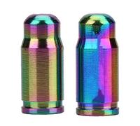 Bike Presta Valve Caps, 2 Pcs MTB Waterproof Bicycle Tire Covers TC4 Titanium Alloy Oil Slick Dust Cap Replacement Smooth Lightweight For Inner Tube Gas Nozzle Road Bikes Wheels Colorful