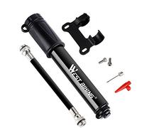 Bike Pump,Aluminum Alloy Portable Mini Bicycle Tire Air Pump,Super Fast Tyre Inflation Compatible with Universal Presta and Schrader Valve Frame Mounted for Road, Ball Pump Needle/Frame Mount
