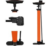 Bike Pump Bicycle Floor Air Pump & Gauge 140 PSI, Presta Schrader Dunlop Valve, High Pressure Cycle Tyre Inflator for Road Bike MTB Mountain Hybrid Bikes (Black/Orange without Gauge (140Psi))
