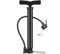 Bike Pump Portable Mini Bicycle Tire Floor Pump Lightweight Presta Schrader Universal Bike Tyre Inflator Pump 120 PSI with Multifunction Ball Needle (Black)