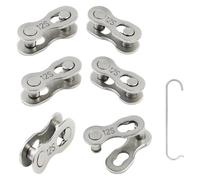 Bike Quick Release Chain Bicycle Chain Link Connector, 6 pcs 12 Speed,with 1 Chain hookfor Mountain Bike Road Bike Quick Release Buckle Magic Button Silver
