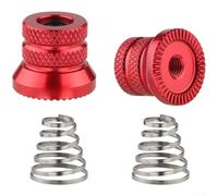 Bike Quick Release Skewer, CNC Aluminum Alloy Hub Axle Nut, M5 0.8mm Thread for Mountain Road Folding Bike(Red)