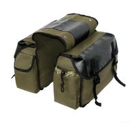 Bike Rack Bag with Canvas and Leather Finish Featuring Double Fasteners for Stability and Spacious Storage for Essentials (green)
