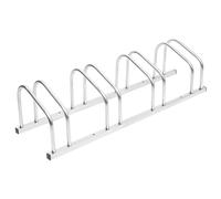 vidaXL Galvanised Steel Bike Rack - Freestanding Indoor/Outdoor Bicycle Stand for 4 Bikes with Space-Saving Wheel Design, Silver