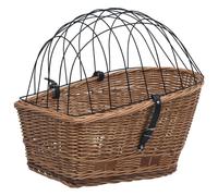vidaXL Bike Rear Basket with Cover Natural Willow Rustic Solid Vintage Rear