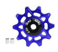 Bike Rear Derailleur Pulley Wheel 10T 16T with Guide Bearing, Porcelain Ball Bearings and Dual Bushings Compatible with 6 12 Speed Bikes (10T Blue)