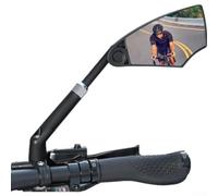Bike Rearview Mirror 360° Adjustable Glass Lens | Extends 12cm to 19cm, fits 21-24mm bars, secure mounting, adaptable handlebar size, stable hold(Single Right)