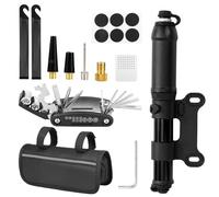 Bike Repair Kit with Portable Storage Bag, 16-in-1 Bicycle Multi Tool, High-Pressure Bike Pump, Glueless Tire Patch Kit & Tyre Levers, Emergency Cycling Mechanic Tool Set for Mountain Road Bikes
