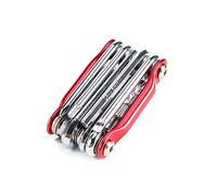 Bike Repair Tool Kit Multi Bike Pocket Tool 11 in 1 Portable Multi Function Bicycle Accessories with Chain Clamps Firm Wrench Screwdriver, Straight Screwdriver Fold-Out Design