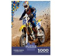 Bike Rider Desert 1000 Pieces Classic Jigsaw Puzzle Off-Road Adrenaline Rush Jigsaw Puzzle Set Thick Cardboard Impossible Hard Challenging Relaxation Creativity Gift Giving Indoor Leisure Puzzle 70x50