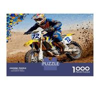 Bike Rider Desert 1000pc Jigsaw Puzzle Bundle Off-Road Adrenaline Rush Puzzle for Adults Extra-Thick Cardboard Stress Relief Travel Adults Kids Age 12 Years Up Brain Training 52x38cm/10