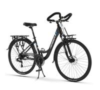 Bike Road Carbon 700C Bicycle With 24 Speeds Racing Bikes,Rigid Fork Hydraulic Disc Brakes for Men Women A