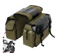 Bike Saddle Bag - Canvas Material, Waterproof Canvas Saddlebag, Motorcycle Tail Package |Bike Tool Bag for Motorbike, Bicycle, Scooter, Touring, Commuting, Travel, Road Trip, Urban Riding