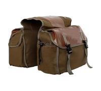 Bike Saddle Bag - Canvas Side Organizer Case, Large Capacity Carry Holder, Secure Strap Mounted Storage, Weather Resistant Fabric Pouch | for Motorbike Bicycle Scooter Biking Touring Commuting Travel