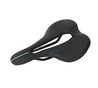 Bike Saddle Comfort Shock Absorbing PU Microfiber Leather Mountain Bike Seat Road Riding (Black Blue)
