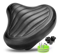 Bike Saddle for Trek Dual Sport 4 2020 | Oversized Comfortable Cushion with Shock Absorbing Suspension, Mounting Tools and Reflective Bands for Relaxed Urban Cycling