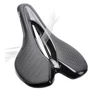Bike Seat,Bike Seat Cushion Carbon Fiber Road Mtb Saddle Use Carbon Material Pad Breathable Super Light Leather Cushions Bicycle Accessory(Black)