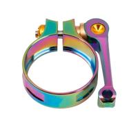 Bike Seat Clamp Ultralight Folding Bike Seat Tube Clip Aluminum Alloy Seat Post Clamps CNC 41 Suitable for 33.9MM Bicycle Seatpost Parts Seat Post Clamp(Colorful)