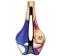 Bike Seat Cushion Comfortable Hollow Breathable Bicycle Saddle with Reflective Design for Mountain Road Bicycle PU Microfiber Leather 240x145mm (Type B)