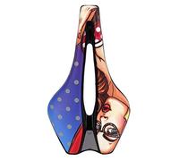 Bike Seat Cushion Comfortable Hollow Breathable Bicycle Saddle with Reflective Design for Mountain Road Bicycle PU Microfiber Leather 240x145mm (Type C)