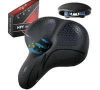 Bike Seat for Men & Women - Wide Gel Padded Bicycle Seat, Comfortable & Breathable, Waterproof Saddle for Cruiser, Mountain, Fat Bikes, Exercise & Ebikes - Universal Fit Replacement (Black)