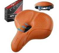 Bike Seat for Men & Women - Wide Gel Padded Bicycle Seat, Comfortable & Breathable, Waterproof Saddle for Cruiser, Mountain, Fat Bikes, Exercise & Ebikes - Universal Fit Replacement (Brown)