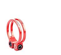 Bike Seat Post Clamp, Aluminum Alloy Quick Release Bike Seat Post Clamp 31.8mm 34.9mm with Titanium Bolt Multicolor(31.8mm Red)