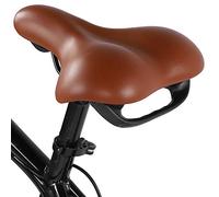 Bike Seat PU Leather Bicycle Saddle Ergonomic Shock Absorbing Mountain Bicycle Saddle Seat Thick & Soft Bike Cushion (brown)